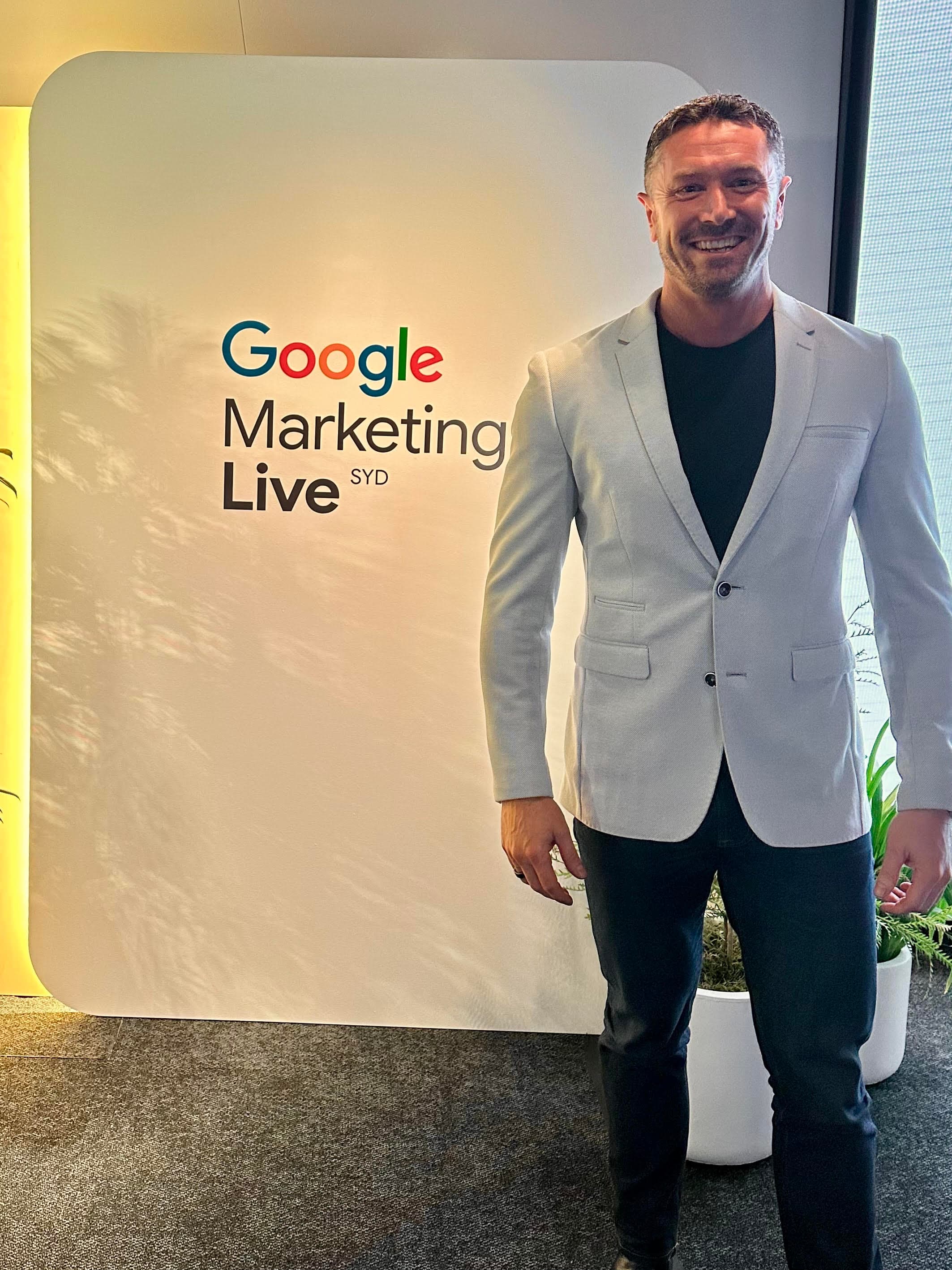 Alex Frew at Google Marketing Live Sydney - demonstrating 3P Group's Google partnership and industry leadership