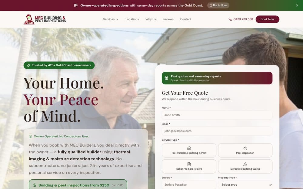 MEC Builders website